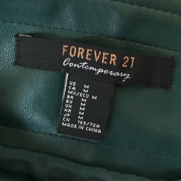 Forest Green Forever 21 Button Up Skirt - Picture 2 of 3